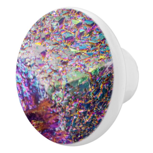 Pomo De Cerámica Cristales de Aura Arcoiris (Derecha)