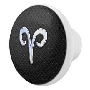 Pomo De Cerámica Cromado como Aries Zodiac Símbolo Snake Skake Styl