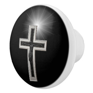Pomo De Cerámica Cruz cristiana