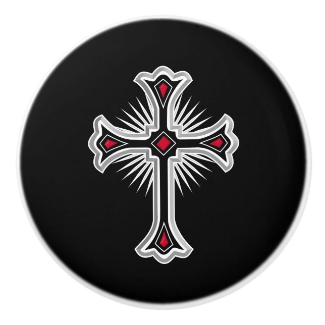 Pomo De Cerámica Cruz cristiana (Anverso)