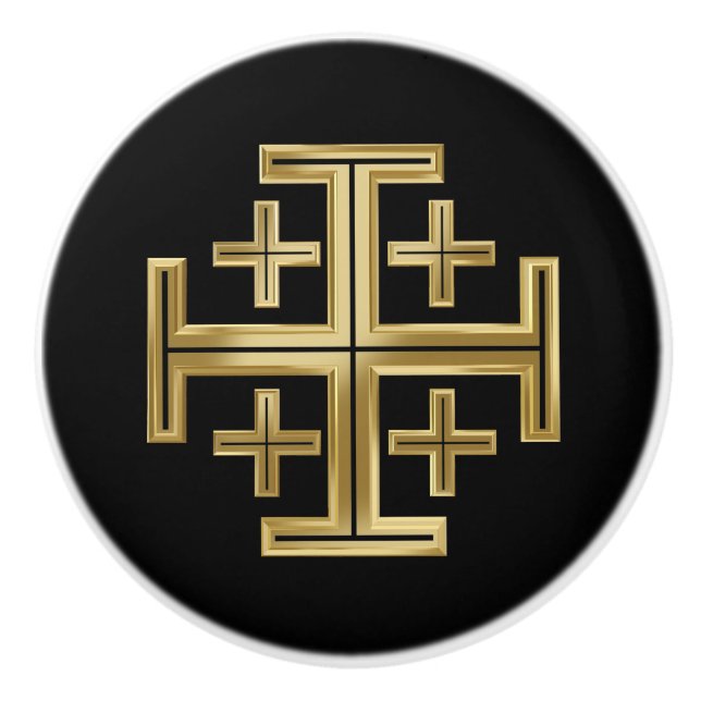 Pomo De Cerámica Cruz cristiana (Anverso)