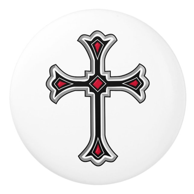 Pomo De Cerámica Cruz cristiana (Anverso)