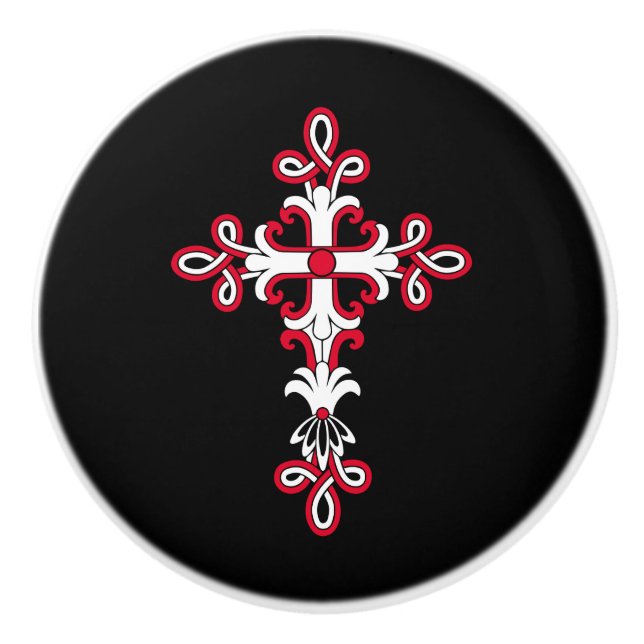 Pomo De Cerámica Cruz cristiana (Anverso)