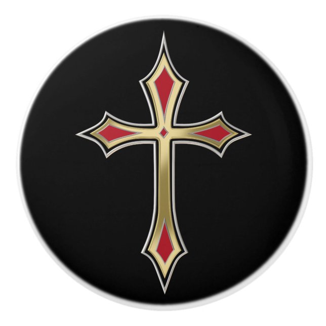 Pomo De Cerámica Cruz de Oro (Anverso)