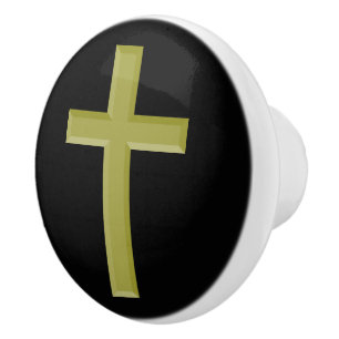 Pomo De Cerámica Cruz del oro