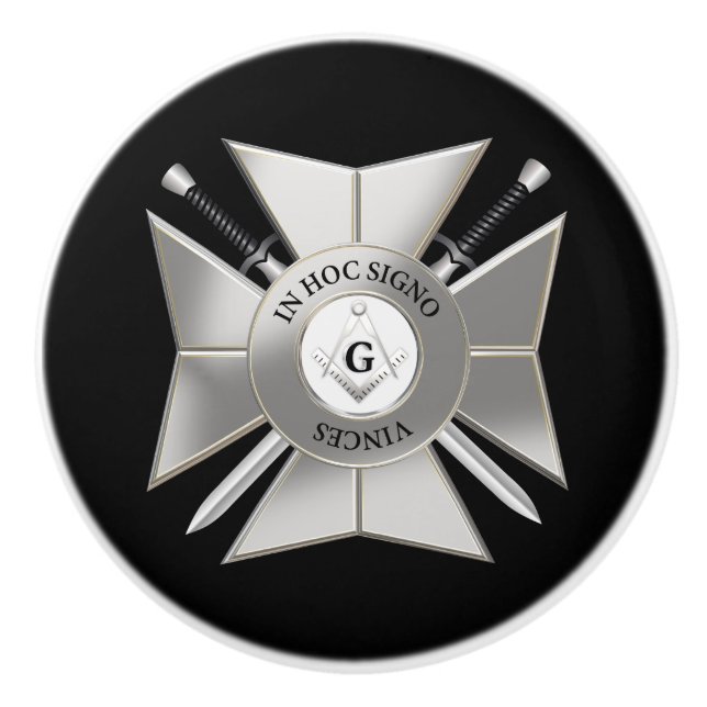 Pomo De Cerámica Cruz masónica (Anverso)