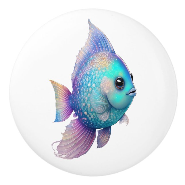 Pomo De Cerámica Crystal Fish (Anverso)