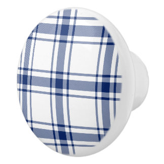 Pomo De Cerámica Cuadro náutico azul y blanco