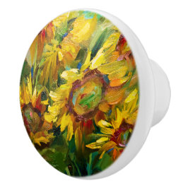 Pomo De Cerámica Cuadros florales de los pechos cerámicos