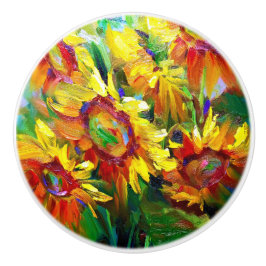 Pomo De Cerámica Cuadros florales de los pechos cerámicos