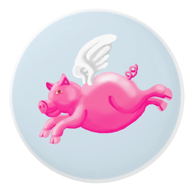 Pomo De Cerámica Cuando los cerdos vuelan la versión dos (Anverso)