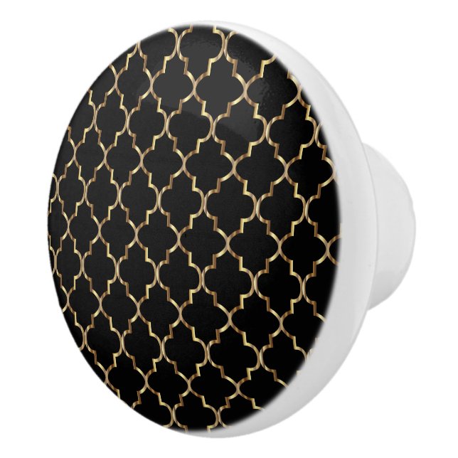 Pomo De Cerámica Cuarteto simple negro y oro (Derecha)