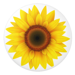 Pomo De Cerámica Cubierta de gabinete de cerámica - Girasol