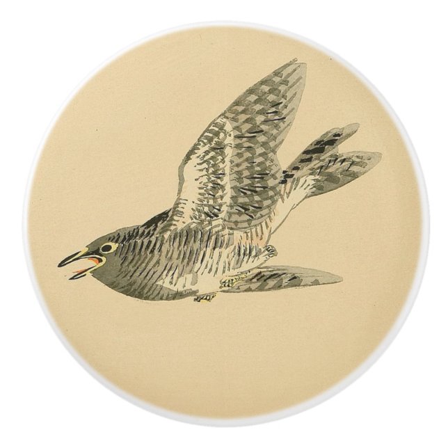 Pomo De Cerámica Cuckoo (arte japonés) (de Kono Bairei) (Anverso)