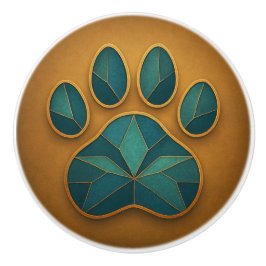 Pomo De Cerámica Cuerdas de vidrio manchado Verde azulado y cerámic