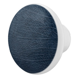 Pomo De Cerámica Cuero Azul Tartán Tartán Tela Crocodile Skine