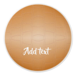 Pomo De Cerámica Cuero marrón monograma texturado