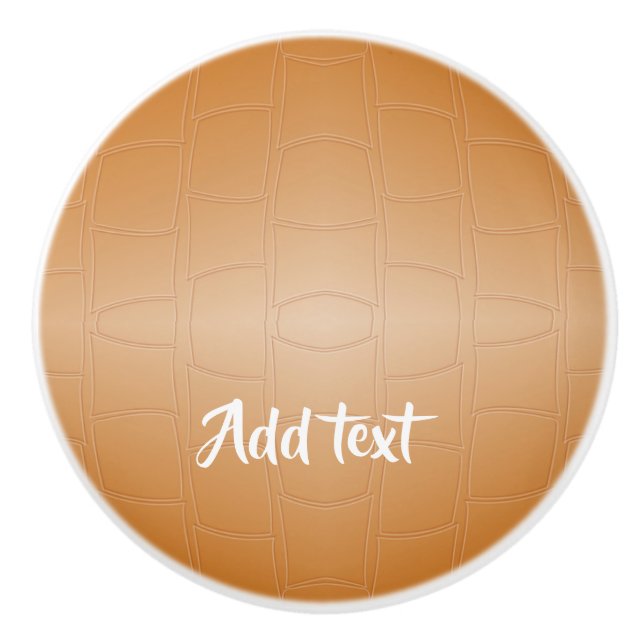 Pomo De Cerámica Cuero marrón monograma texturado (Anverso)