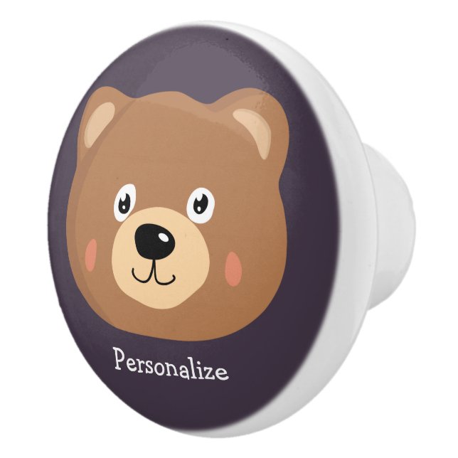 Pomo De Cerámica Cuidado niño Teddy Bear Personalizado Bear (Derecha)