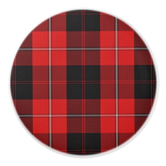 Pomo De Cerámica Cunningham Tartan Plaid (Anverso)