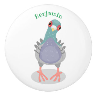 Pomo De Cerámica Curioso ilustracion personalizado de palomas