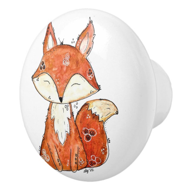 Pomo De Cerámica Curte Whimsical Fox (Derecha)