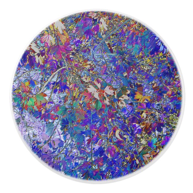 Pomo De Cerámica Curva deja arbol arte cerámica Tile Knob (Anverso)