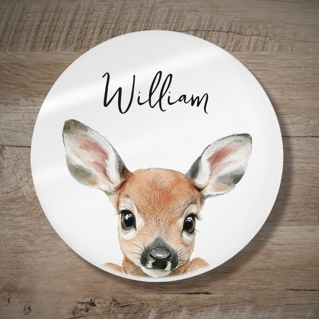 Pomo De Cerámica Cuta acuarela Woodland Deer Nursery Room (Cute Watercolor Woodland Deer Nursery Room Ceramic Knob)