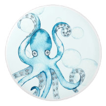 Cute azul Octopus Sea Life Baby Boy Nursery