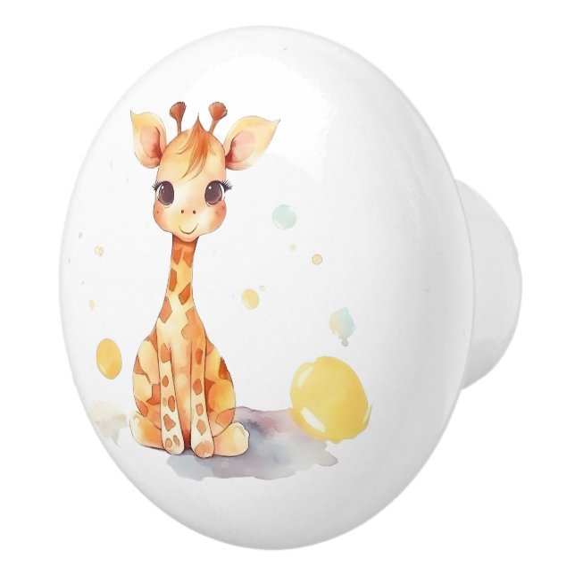 Pomo De Cerámica Cute Baby Giraffe Ceramic Knob (Derecha)