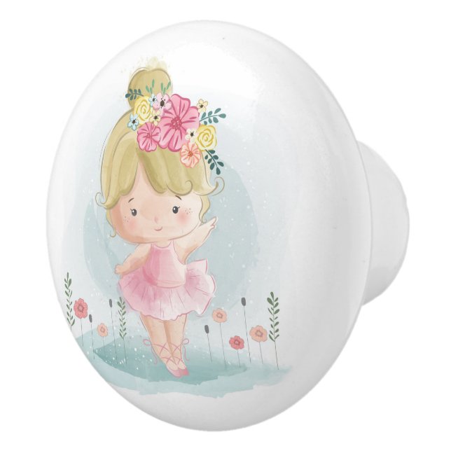 Pomo De Cerámica Cute Ballerina Ceramic Knob (Derecha)