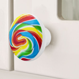 Pomo De Cerámica Cute colorido dulce dulce dulce arcoiris Lollipop