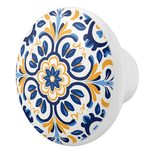 Pomo De Cerámica Cute faux azulejo de cerámica española Knob (Derecha)