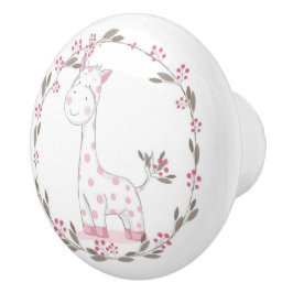 Pomo De Cerámica Cute Giraffe Ceramic Knob