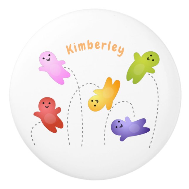 Pomo De Cerámica Cute jelly bebés dulces personalizado (Anverso)