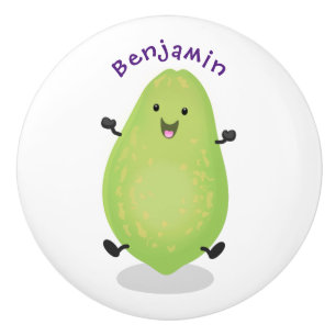 Pomo De Cerámica Cute kawaii papaya paw personalizado ilustracion