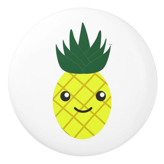 Pomo De Cerámica Cute Kawaii Pineapple (Anverso)