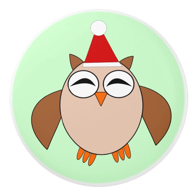 Pomo De Cerámica Cute Navidades Owl Ceramic Knob (Anverso)