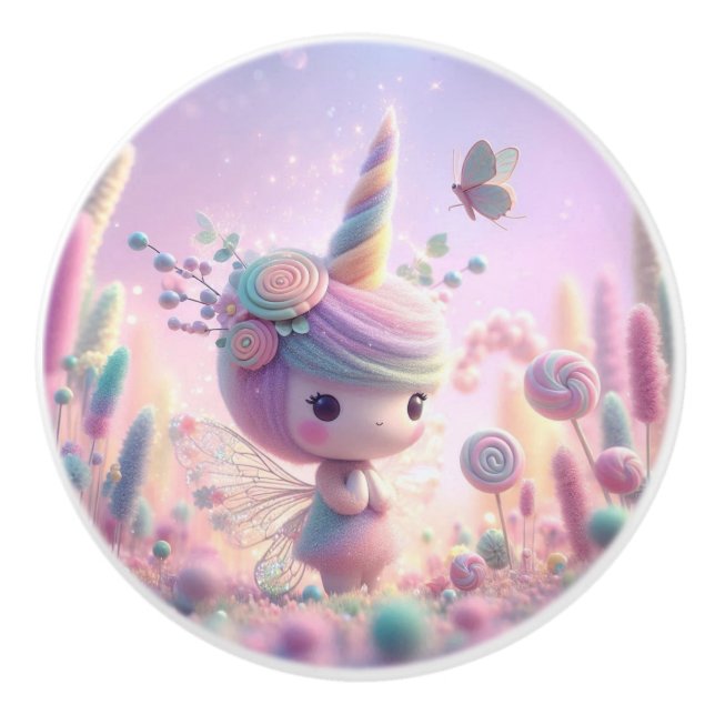 Pomo De Cerámica Cute Pastel Fairy (Anverso)