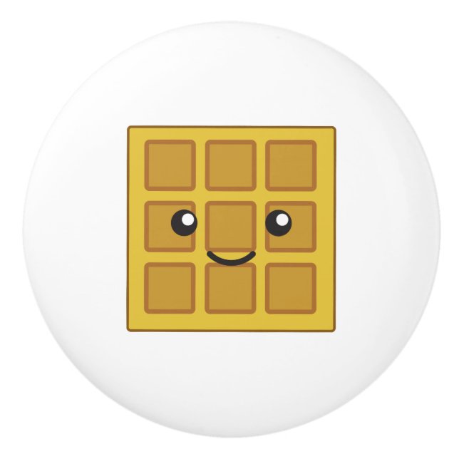 Pomo De Cerámica Cute Waffle (Anverso)