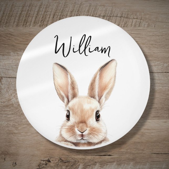 Pomo De Cerámica Cute Watercolor Woodland Bunny Nursery Room (Cute Watercolor Woodland Bunny Nursery Room Ceramic Knob)