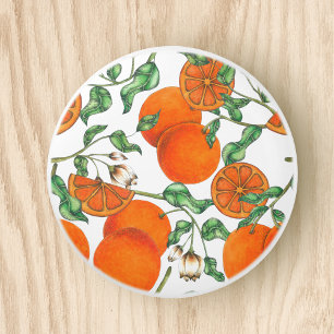 Pomo De Cerámica Cuto Naranja Citrus Fruit Watercolor