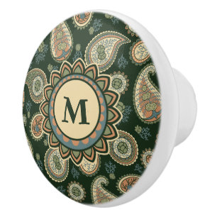 Pomo De Cerámica Cypress Paisley Pattern Ceramic Knob