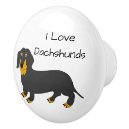 Pomo De Cerámica Dachshund Dog Design