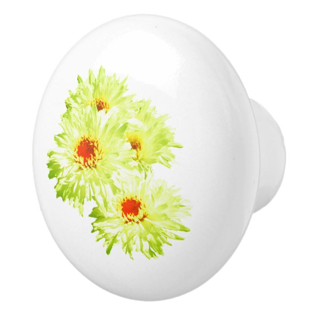 Pomo De Cerámica Daisies de cal amarilla, (Derecha)