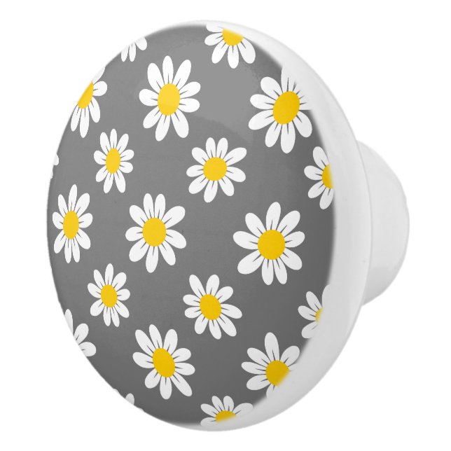 Pomo De Cerámica Daisises blancos amarillos (Derecha)