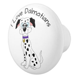 Pomo De Cerámica Dalmatian Dog Design