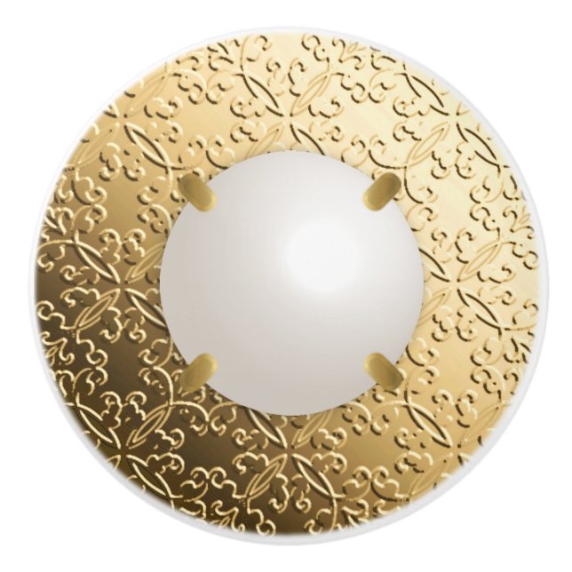 Pomo De Cerámica Damasco de oro con una perla falsa (Anverso)
