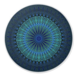 Pomo De Cerámica Dark Blue Modern Mandala
