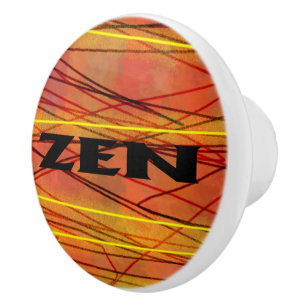 Pomo de cerámica de alambre negro Zen